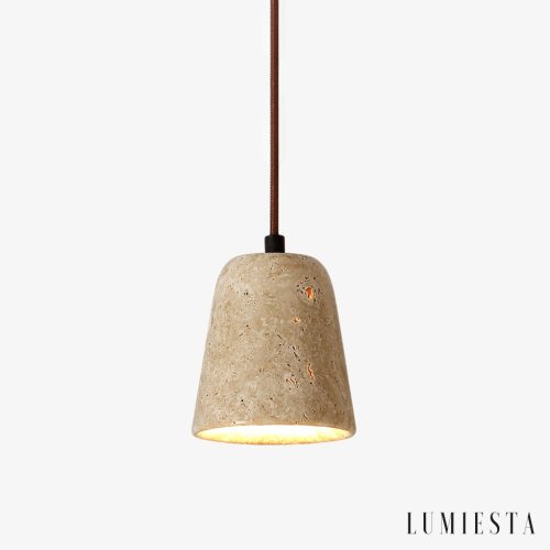 Lumiesta-amalfia-lampa-wiszca-trawertynowa-ta-nad-st-1112-cm.jpg Amalfia - Lampa wisząca trawertynowa, żółta, nad stół, Ø11×12 cm