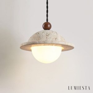 Lumiesta-aquileiax-lampa-wiszca-trawertynowo-drewniana-ta-do-jadalni-1814-cm-3.jpg AquileiaX - Lampa wisząca trawertynowo-drewniana, żółta, do jadalni, Ø18×14 cm