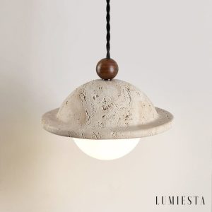 Lumiesta-aquileiax-lampa-wiszca-trawertynowo-drewniana-ta-do-jadalni-1814-cm-4.jpg AquileiaX - Lampa wisząca trawertynowo-drewniana, żółta, do jadalni, Ø18×14 cm
