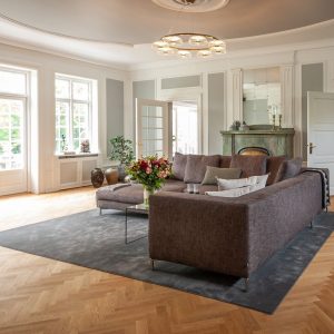 Arcadiora - Lampa wisząca glamour mosiężna, szklane klosze do salonu Ø80/100 cm