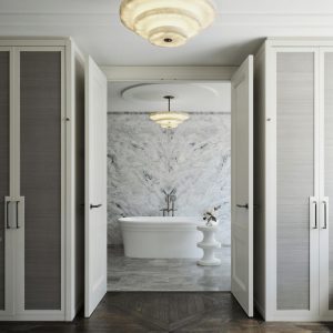 Arequixa - Lampa wisząca alabastrowa, brązowo-biała do salonu, Ø60/45 cm