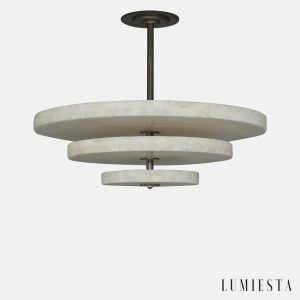 Arequixa - Lampa wisząca alabastrowa, brązowo-biała do salonu, Ø60/45 cm