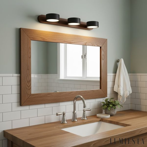 Atraverna - Kinkiet trawertynowo-drewniany, orzechowy/czarny do salonu Ø32/51/70 cm