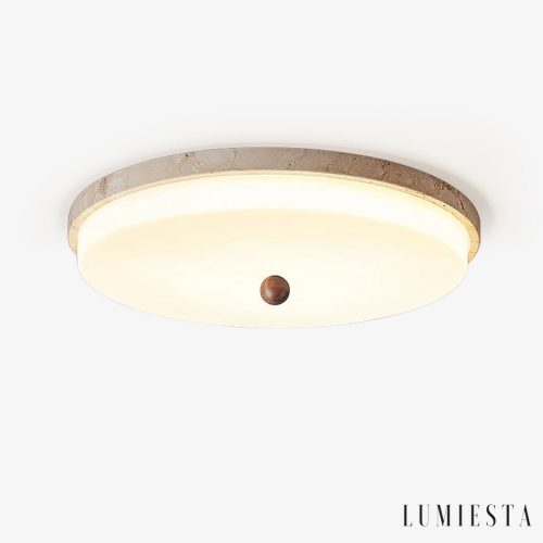 Auravena - Travertine ceiling lamp, yellow-white for the living room Ø30/40/50 cm
