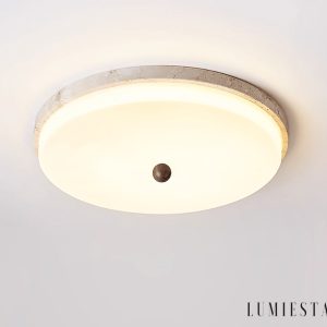 Auravena - Lampa sufitowa trawertynowa, żółto-biała do salonu Ø30/40/50 cm