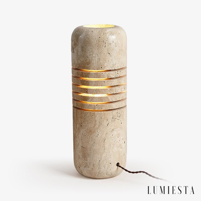 Aurelvina - lampa podłogowa z trawertynu żółta