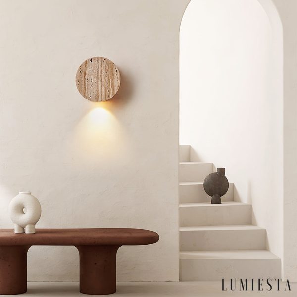 Auretris - Plafon trawertynowy, żółty, do korytarza i łazienki, Ø10x5 cm