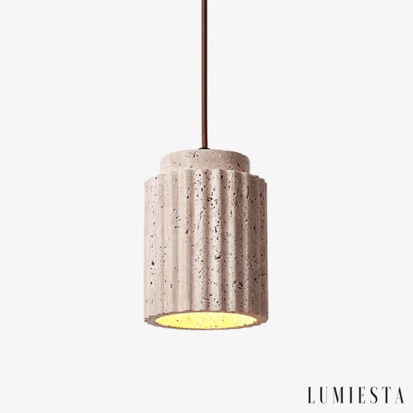 Lumiesta-aurevna-lampa-wiszca-trawertynowa-ta-metalowa-do-jadalni-12-h16-cm.jpg Aurevna - Lampa wisząca trawertynowa, żółta metalowa do jadalni, Ø12 H16 cm