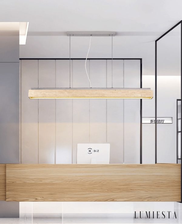 Barcelis - Plafon trawertynowy, żółty do salonu, Ø120 x 9 cm