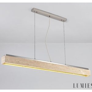 Barcelis - Plafon trawertynowy, żółty do salonu, Ø120 x 9 cm