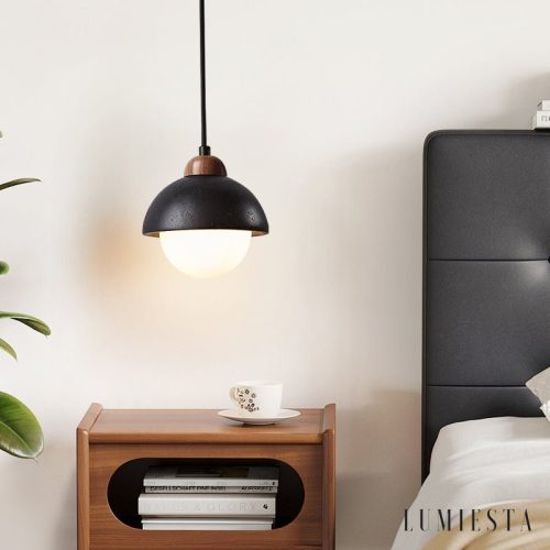 lampa wisząca z czarnego trawertynu Byzantis do salonu, widok główny