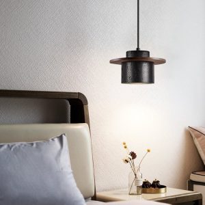 Lumiesta-champagna-lampa-wiszca-trawertynowo-drewniana-czarna-do-jadalni-20x12-cm-4.jpg Champagna - Lampa wisząca trawertynowo-drewniana, czarna do jadalni Ø20x12 cm