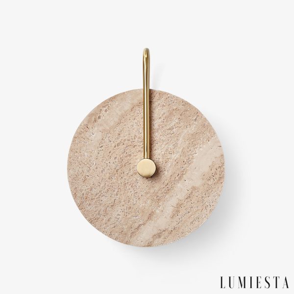 Cordovia - Lampa wisząca travertynowa, złota do salonu i jadalni, Ø25 x 32 cm