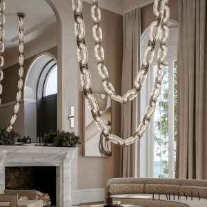 Costieris - Lampa wisząca glamour, złota i biała do salonu, Ø50/80/100/120/165 cm