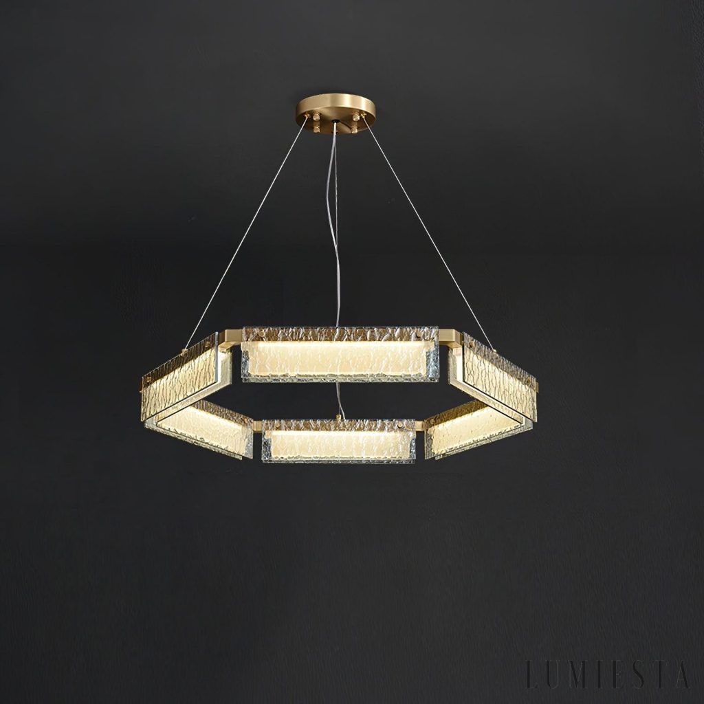 Domulux lampa sufitowa glamour z polerowanego mosiądzu - detal ramienia i opraw