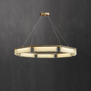 Domulux - Lampa sufitowa glamour, polerowany mosiądz do salonu, Ø70/91 cm