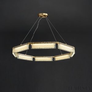 Domulux - Lampa sufitowa glamour, polerowany mosiądz do salonu, Ø70/91 cm
