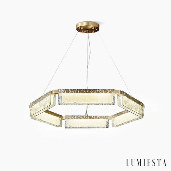Domulux - Lampa sufitowa glamour, polerowany mosiądz do salonu, Ø70/91 cm