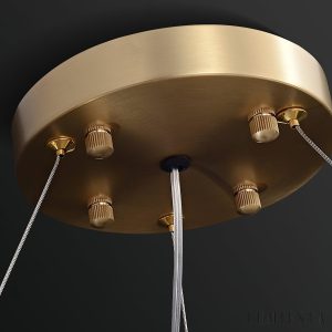 Domulux - Lampa sufitowa glamour, polerowany mosiądz do salonu, Ø70/91 cm
