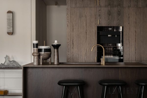 Galliax - Lampa wisząca metalowa alabastrowa brązowo-biała do salonu Ø12x60 cm