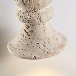 Genovix - Lampa wisząca trawertynowa żółta nad stół Ø12x13cm