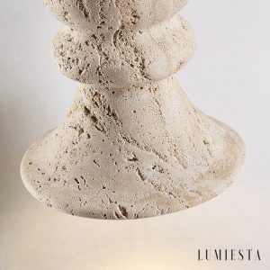 Genovix - Lampa wisząca trawertynowa żółta nad stół Ø12x13cm