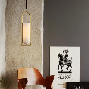 KrakatoaX - Lampa wisząca alabastrowa mosiężna do salonu i jadalni, Ø13/30/60 cm