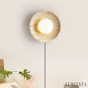 Lumiesta-lucernis-kinkiet-trawertynowy-do-salonu-i-sypialni-tybiay-2530-cm-4.jpg Lucernis - Kinkiet trawertynowy do salonu i sypialni, żółty/biały Ø25/30 cm