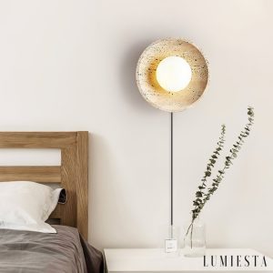 Lumiesta-lucernis-kinkiet-trawertynowy-do-salonu-i-sypialni-tybiay-2530-cm-5.jpg Lucernis - Kinkiet trawertynowy do salonu i sypialni, żółty/biały Ø25/30 cm