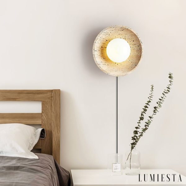 Lumiesta-lucernis-kinkiet-trawertynowy-do-salonu-i-sypialni-tybiay-2530-cm-5.jpg Lucernis - Kinkiet trawertynowy do salonu i sypialni, żółty/biały Ø25/30 cm