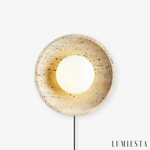 Lumiesta-lucernis-kinkiet-trawertynowy-do-salonu-i-sypialni-tybiay-2530-cm.jpg Lucernis - Kinkiet trawertynowy do salonu i sypialni, żółty/biały Ø25/30 cm