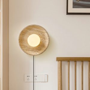 Lumiesta-lucernis-kinkiet-trawertynowy-do-salonu-i-sypialni-tybiay-2530-cm-8.jpg Lucernis - Kinkiet trawertynowy do salonu i sypialni, żółty/biały Ø25/30 cm