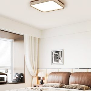 Lunatria - Lampa sufitowa trawertynowa, żółta do salonu, Ø38/48/58 cm