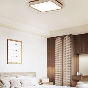 Lunatria - Lampa sufitowa trawertynowa, żółta do salonu, Ø38/48/58 cm