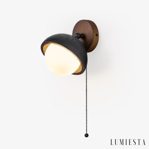 Lumiesta-mediterris-kinkiet-trawertynowy-czarny-z-orzechem-do-salonu-15x19-cm.jpg Mediterris - Kinkiet trawertynowy, czarny z orzechem do salonu, Ø15x19 cm