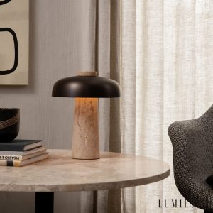 Lumiesta-montreuxa-lampa-stoowa-trawertynowa-ta-metalowa-do-salonu-2435-cm-1.jpg Montreuxa - Lampa stołowa trawertynowa, żółta, metalowa do salonu, Ø24/35 cm