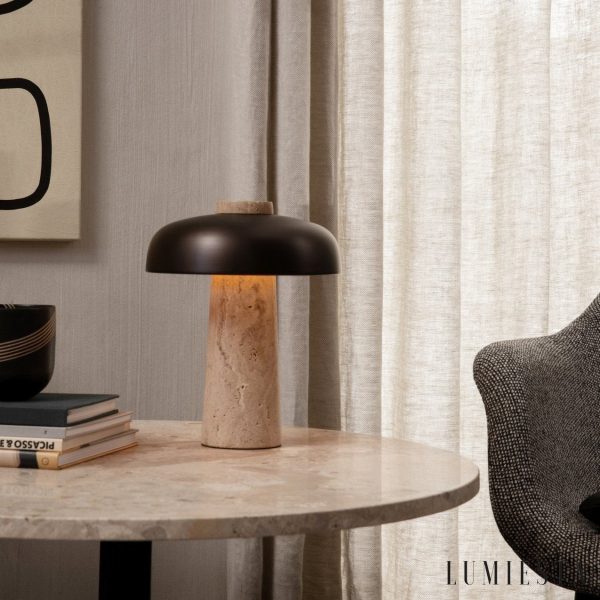 Lumiesta-montreuxa-lampa-stoowa-trawertynowa-ta-metalowa-do-salonu-2435-cm-1.jpg Montreuxa - Lampa stołowa trawertynowa, żółta, metalowa do salonu, Ø24/35 cm