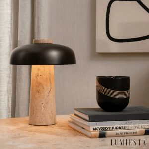 Lumiesta-montreuxa-lampa-stoowa-trawertynowa-ta-metalowa-do-salonu-2435-cm-2.jpg Montreuxa - Lampa stołowa trawertynowa, żółta, metalowa do salonu, Ø24/35 cm