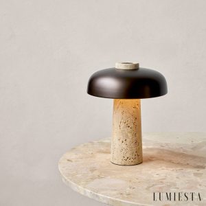 Lumiesta-montreuxa-lampa-stoowa-trawertynowa-ta-metalowa-do-salonu-2435-cm-3.jpg Montreuxa - Lampa stołowa trawertynowa, żółta, metalowa do salonu, Ø24/35 cm