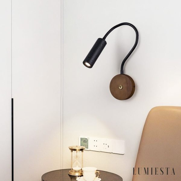 Nizzara - Lampa wisząca z czarnego trawertynu i orzecha do salonu Ø4 x 12 cm