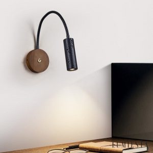 Nizzara - Lampa wisząca z czarnego trawertynu i orzecha do salonu Ø4 x 12 cm