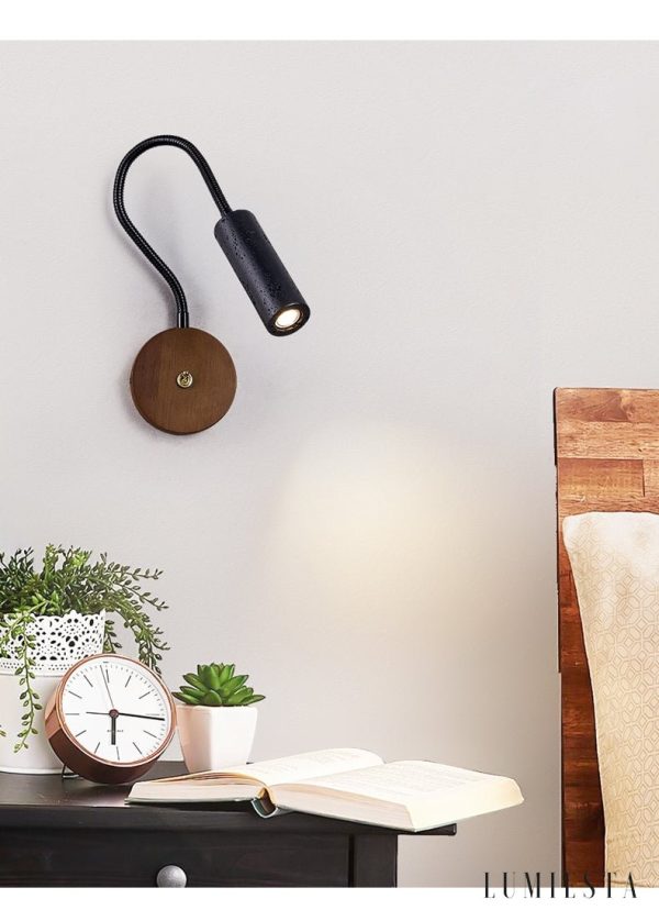 Nizzara - Lampa wisząca z czarnego trawertynu i orzecha do salonu Ø4 x 12 cm