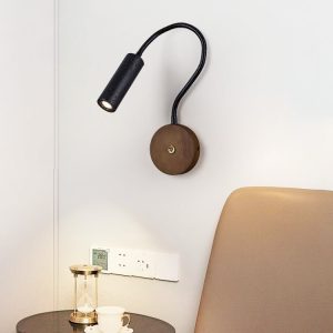 Nizzara - Lampa wisząca z czarnego trawertynu i orzecha do salonu Ø4 x 12 cm