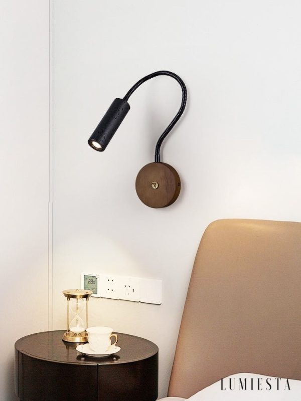 Nizzara - Lampa wisząca z czarnego trawertynu i orzecha do salonu Ø4 x 12 cm