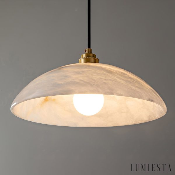 PalatinaX - Lampa wisząca alabastrowa, mosiężne wykończenie do jadalni, Ø30/40 cm