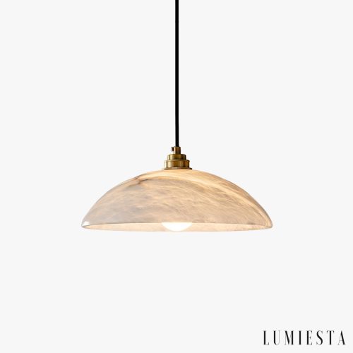 PalatinaX - Lampa wisząca alabastrowa, mosiężne wykończenie do jadalni, Ø30/40 cm