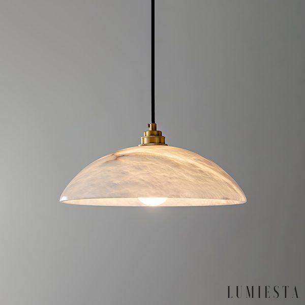 PalatinaX - Lampa wisząca alabastrowa, mosiężne wykończenie do jadalni, Ø30/40 cm