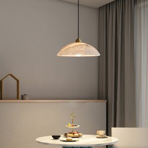 PalatinaX - Lampa wisząca alabastrowa, mosiężne wykończenie do jadalni, Ø30/40 cm