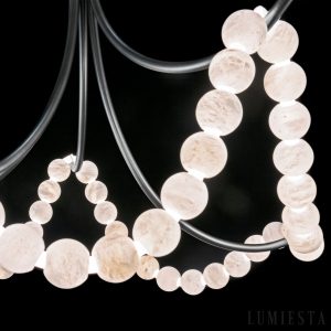 Lampa wisząca Perugina z alabastru, widok na szeroki, okrągły profil