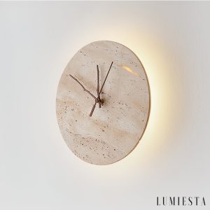 Pompeia - Kinkiet trawertynowy żółty, do salonu i sypialni, Ø30x30 cm